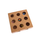 Square Pet Cat Interactive Catnip Toys Wood Box with Balls Inside 25cmx25cmx6cm