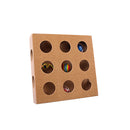 Square Pet Cat Interactive Catnip Toys Wood Box with Balls Inside 25cmx25cmx6cm