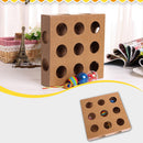 Square Pet Cat Interactive Catnip Toys Wood Box with Balls Inside 25cmx25cmx6cm