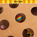 Square Pet Cat Interactive Catnip Toys Wood Box with Balls Inside 25cmx25cmx6cm