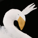Elegant Swan With Princess Skirt Design Kids Baby Plush Throw Pillow Bolster Toy Photography Props-White