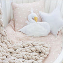 Elegant Swan With Princess Skirt Design Kids Baby Plush Throw Pillow Bolster Toy Photography Props-White