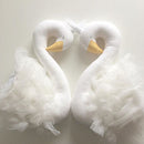 Elegant Swan With Princess Skirt Design Kids Baby Plush Throw Pillow Bolster Toy Photography Props-White