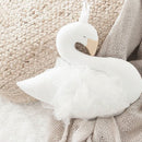 Elegant Swan With Princess Skirt Design Kids Baby Plush Throw Pillow Bolster Toy Photography Props-White