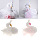 Elegant Swan With Princess Skirt Design Kids Baby Plush Throw Pillow Bolster Toy Photography Props-Pink