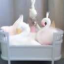 Elegant Swan With Princess Skirt Design Kids Baby Plush Throw Pillow Bolster Toy Photography Props-Pink