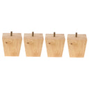 PACK 4 Furniture Feet Sofa Leg Solid Wood Square Cone Shape Burlywood