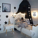 Children Bed Canopy Round Dome Cotton Mosquito Net Netting Hanging Curtain Baby Kids Reading Play Tents Bedroom Accessories Pretty (Unique Black Color)