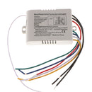 Wireless 4 Way ON/OFF Wall Lamp Light RF Remote Control Switch Module Receiver+Controller, 220V