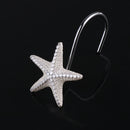 12pcs/Set Shower Curtain Hooks Resin Shell Starfish Slide Bathroom Decoration Hot