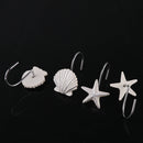 12pcs/Set Shower Curtain Hooks Resin Shell Starfish Slide Bathroom Decoration Hot