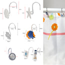 12pcs/Set Shower Curtain Hooks Resin Shell Starfish Slide Bathroom Decoration Hot