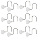 12 Pcs Crystal Diamond Cut Curtain Hooks Shower Curtain Set for Bathroom and Living Room