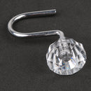12 Pcs Crystal Diamond Cut Curtain Hooks Shower Curtain Set for Bathroom and Living Room