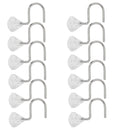 12 Pcs Crystal Diamond Cut Curtain Hooks Shower Curtain Set for Bathroom and Living Room
