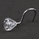 12 Pcs Crystal Diamond Cut Curtain Hooks Shower Curtain Set for Bathroom and Living Room