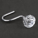 12 Pcs Crystal Diamond Cut Curtain Hooks Shower Curtain Set for Bathroom and Living Room