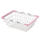 Wire Household Storage Pantry Organiser Basket Kitchen Cabinet Cupboard Divider Pink
