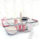 Wire Household Storage Pantry Organiser Basket Kitchen Cabinet Cupboard Divider Red