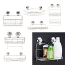 Non Rust Stainless Steel Bath Shower Suction Basket Caddy Bathroom Storage Tidy