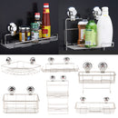 Non Rust Stainless Steel Bath Shower Suction Basket Caddy Bathroom Storage Tidy