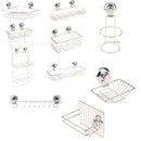 Non Rust Stainless Steel Bath Shower Suction Basket Caddy Bathroom Storage Tidy
