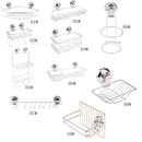Non Rust Stainless Steel Bath Shower Suction Basket Caddy Bathroom Storage Tidy