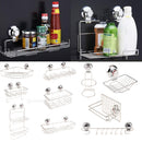 Non Rust Stainless Steel Bath Shower Suction Basket Caddy Bathroom Storage Tidy