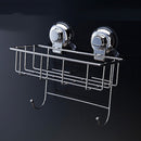 Non Rust Stainless Steel Bath Shower Suction Basket Caddy Bathroom Storage Tidy