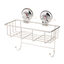 Non Rust Stainless Steel Bath Shower Suction Basket Caddy Bathroom Storage Tidy