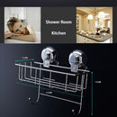 Non Rust Stainless Steel Bath Shower Suction Basket Caddy Bathroom Storage Tidy