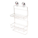 Non Rust Stainless Steel Bath Shower Suction Basket Caddy Bathroom Storage Tidy