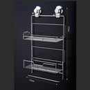 Non Rust Stainless Steel Bath Shower Suction Basket Caddy Bathroom Storage Tidy