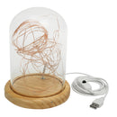 LED Firework Glass Gift Wood Base Touch Switch Table Desk Light Lamp Home Bedroom Decor Fashion Accessories Cover