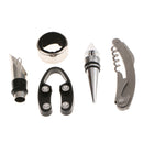 5Piece Wine Bottle Opener Accessories Set with Corkscrew, Pourer & Stopper