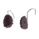 12-Piece Resin Pine Cone Design Curtain Ring Hooks Hangers for Shower,Window,Door Curtains Decoration