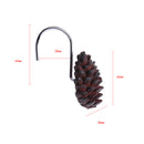 12-Piece Resin Pine Cone Design Curtain Ring Hooks Hangers for Shower,Window,Door Curtains Decoration