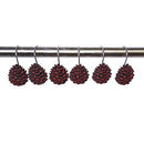 12-Piece Resin Pine Cone Design Curtain Ring Hooks Hangers for Shower,Window,Door Curtains Decoration