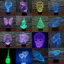 3D Optical Illusion 7 Color Change Night Touch Switch LED Desk Table Light Lamp