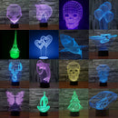 3D Optical Illusion 7 Color Change Night Touch Switch LED Desk Table Light Lamp