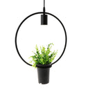 Black Geometric Iron Ceiling Lamp Pendant Light Plants Flower Pots Light Fixture
