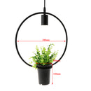 Black Geometric Iron Ceiling Lamp Pendant Light Plants Flower Pots Light Fixture