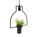 Black Geometric Iron Ceiling Lamp Pendant Light Plants Flower Pots Light Fixture