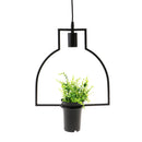 Black Geometric Iron Ceiling Lamp Pendant Light Plants Flower Pots Light Fixture