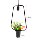 Black Geometric Iron Ceiling Lamp Pendant Light Plants Flower Pots Light Fixture