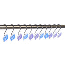 England Fashion Lattice Leaf Shower Curtain Rings Hook Hanger Set of 12Pcs