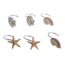 12Pcs of Mediterranean Seashell Starfish Shower Curtain Rings Hook Hanger