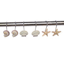 12Pcs of Mediterranean Seashell Starfish Shower Curtain Rings Hook Hanger