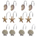 12Pcs of Mediterranean Seashell Starfish Shower Curtain Rings Hook Hanger