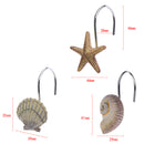 12Pcs of Mediterranean Seashell Starfish Shower Curtain Rings Hook Hanger